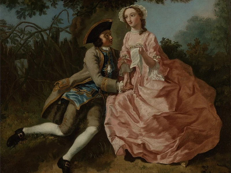 1702-Petrus Johannes van Reysschoot - Amanti in un paesaggio